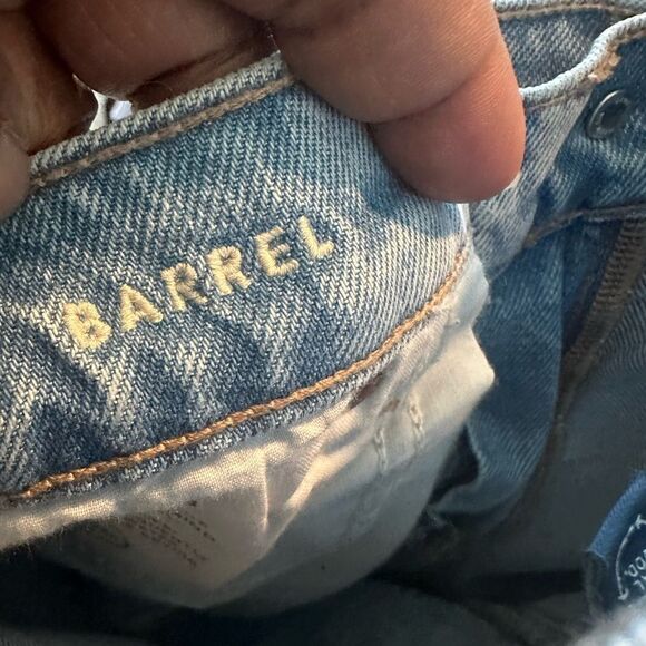 AEO Barrel Blue Denim Jeans 000 - Picture 6 of 7